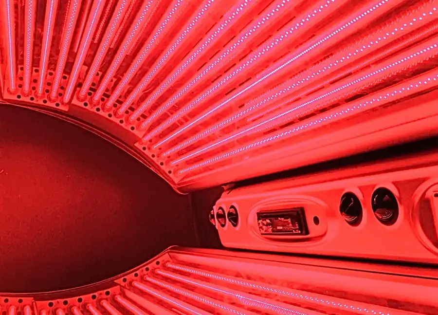 Inside of a Red Light Bed